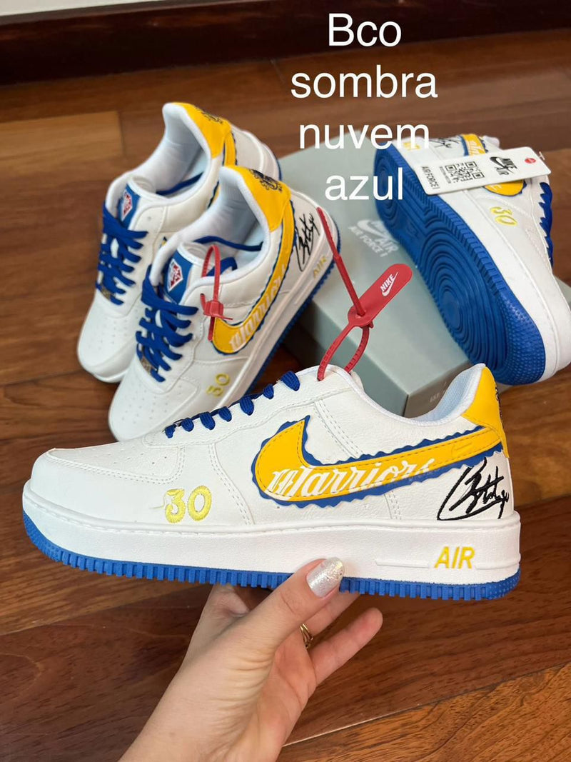 Tênis Nike Air Force Versão Golden State Warriors